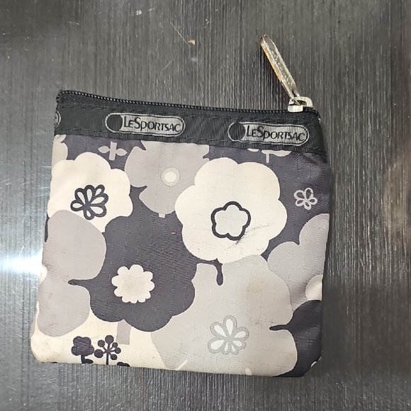 Lesportsac Handbags - LeSportsac Black and Cream Floral Pouch